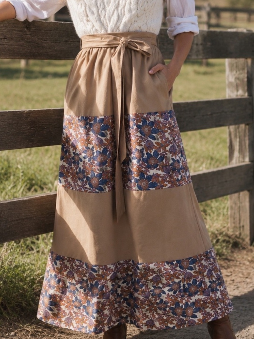 Anthro LAST One Sachin & Babi Jacquard Boho meets Vintage Belted Maxi Skirt 12